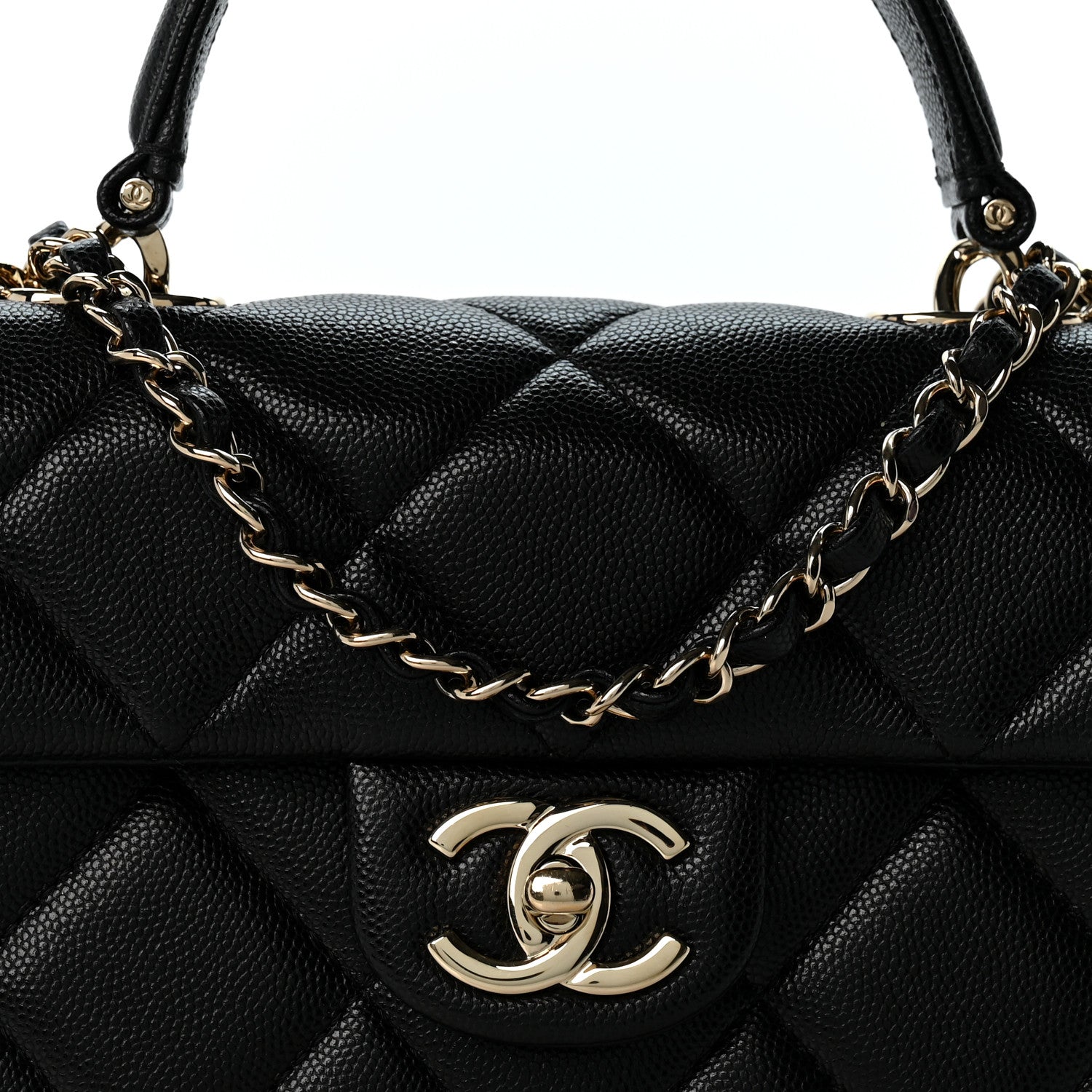 Chanel Caviar Quilted Mini Retro Twist Top Handle Flap Black 8 of 11