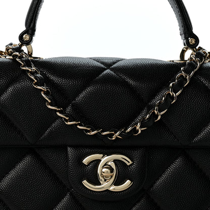 Chanel Caviar Quilted Mini Retro Twist Top Handle Flap Black 8 of 11