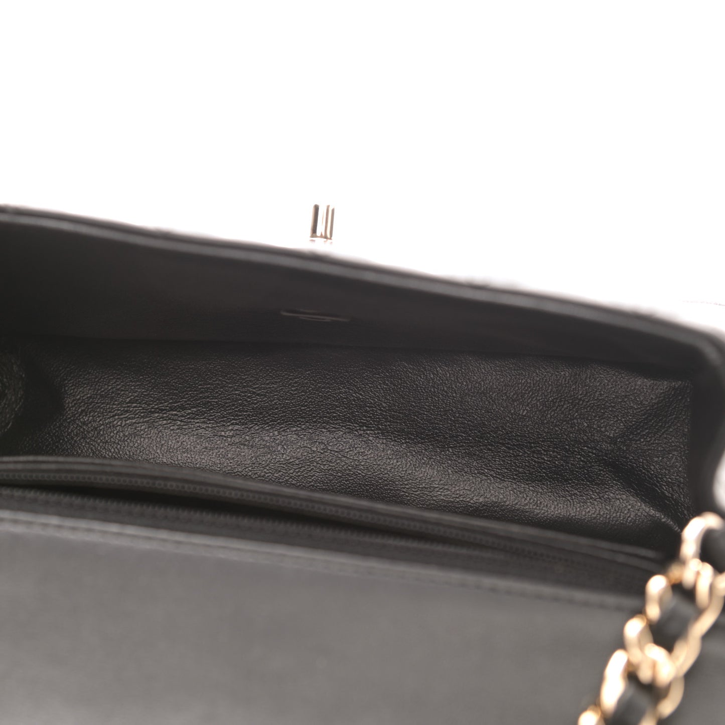 Lambskin Quilted Mini Coco Charms Rectangular Flap Black