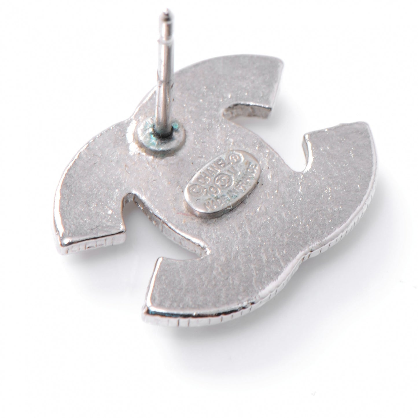 Crystal CC Earrings Silver