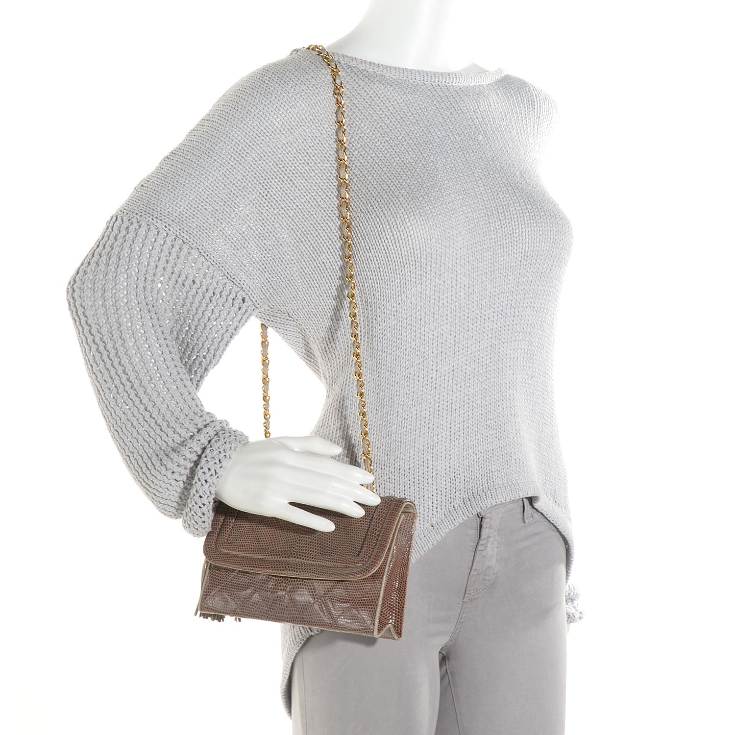 Chanel Lizard Tassel Flap Bag Light Brown 2 of 8