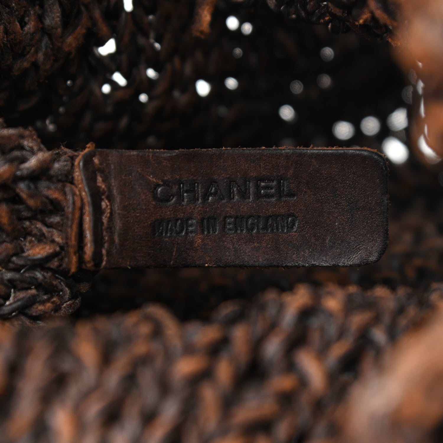 Chanel Calfskin Woven Drawstring Bag Dark Brown 6 of 9