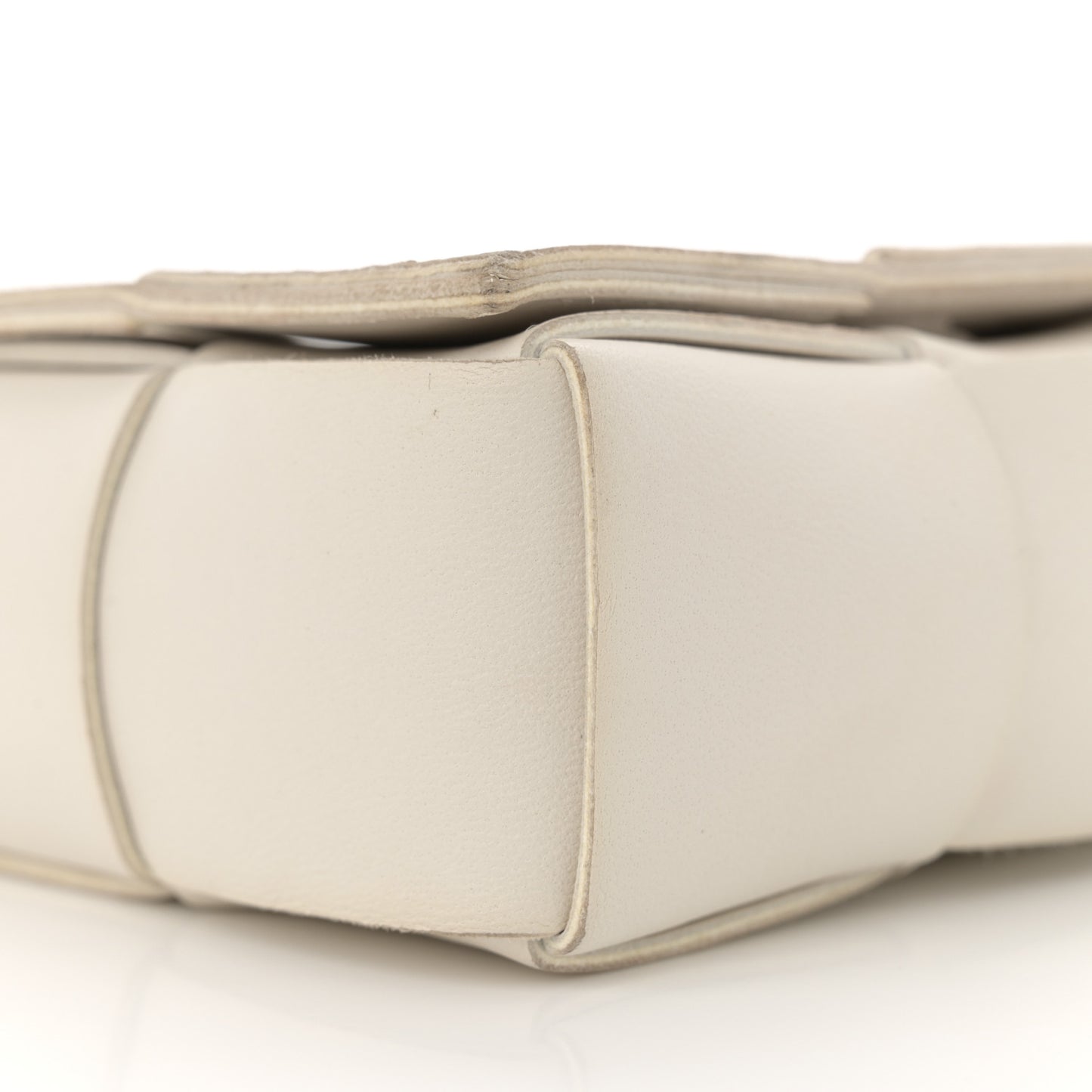 Lambskin Maxi Intrecciato Extra Mini Cassette Crossbody Bag White