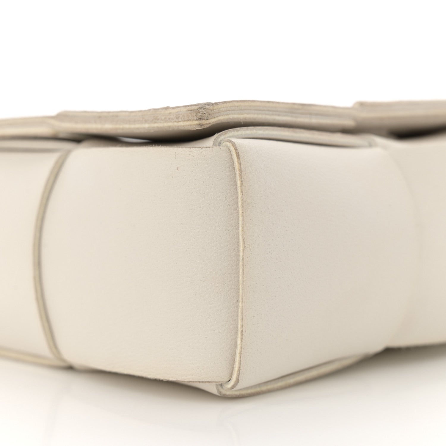 Bottega Veneta Lambskin Maxi Intrecciato Extra Mini Cassette Crossbody Bag White 8 of 13