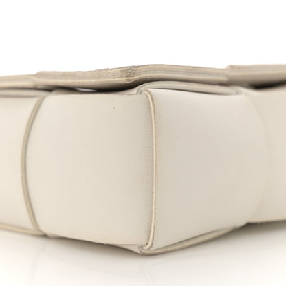 Bottega Veneta Lambskin Maxi Intrecciato Extra Mini Cassette Crossbody Bag White 8 of 13