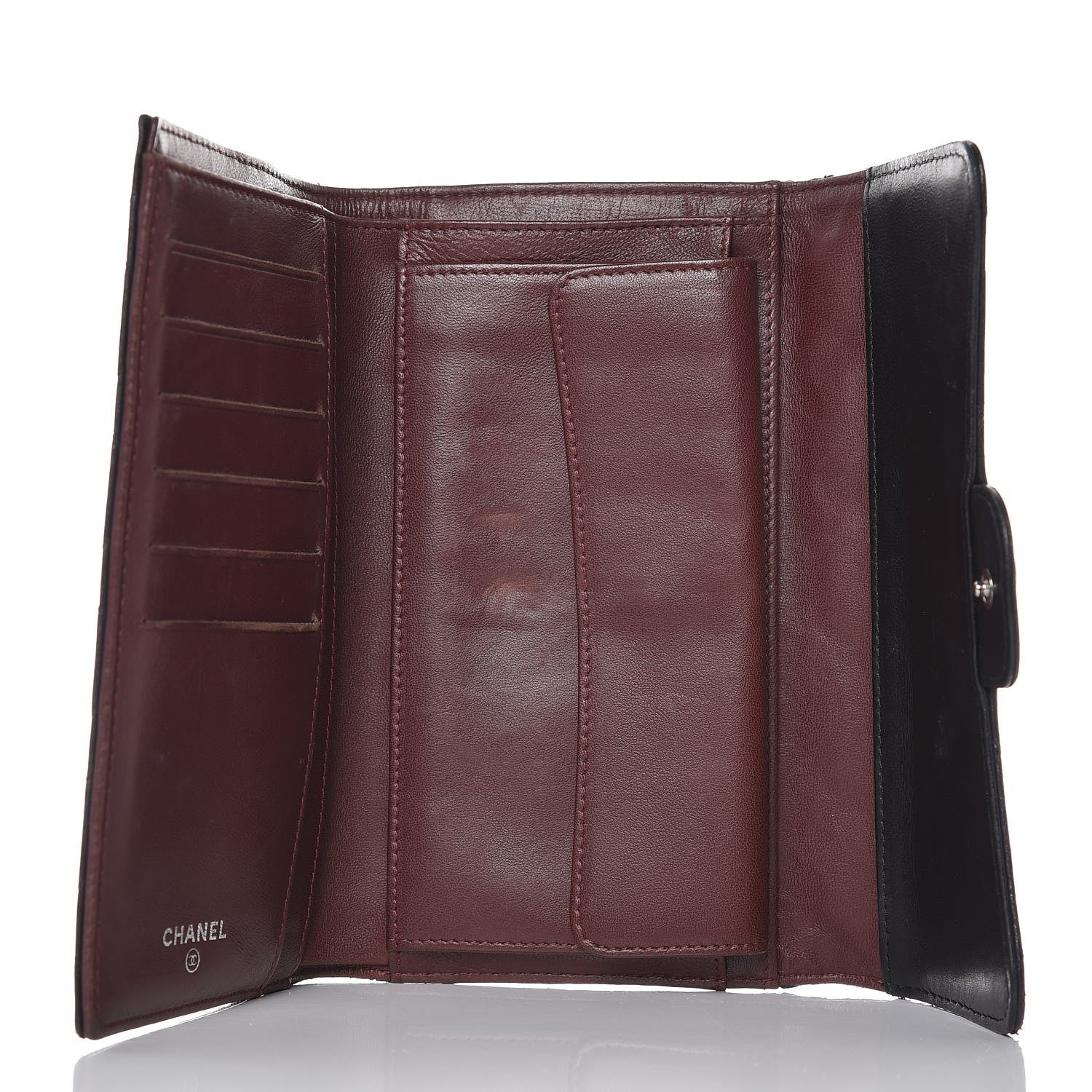 Chanel Lambskin Quilted Large Flap Wallet Black 5 of 15
