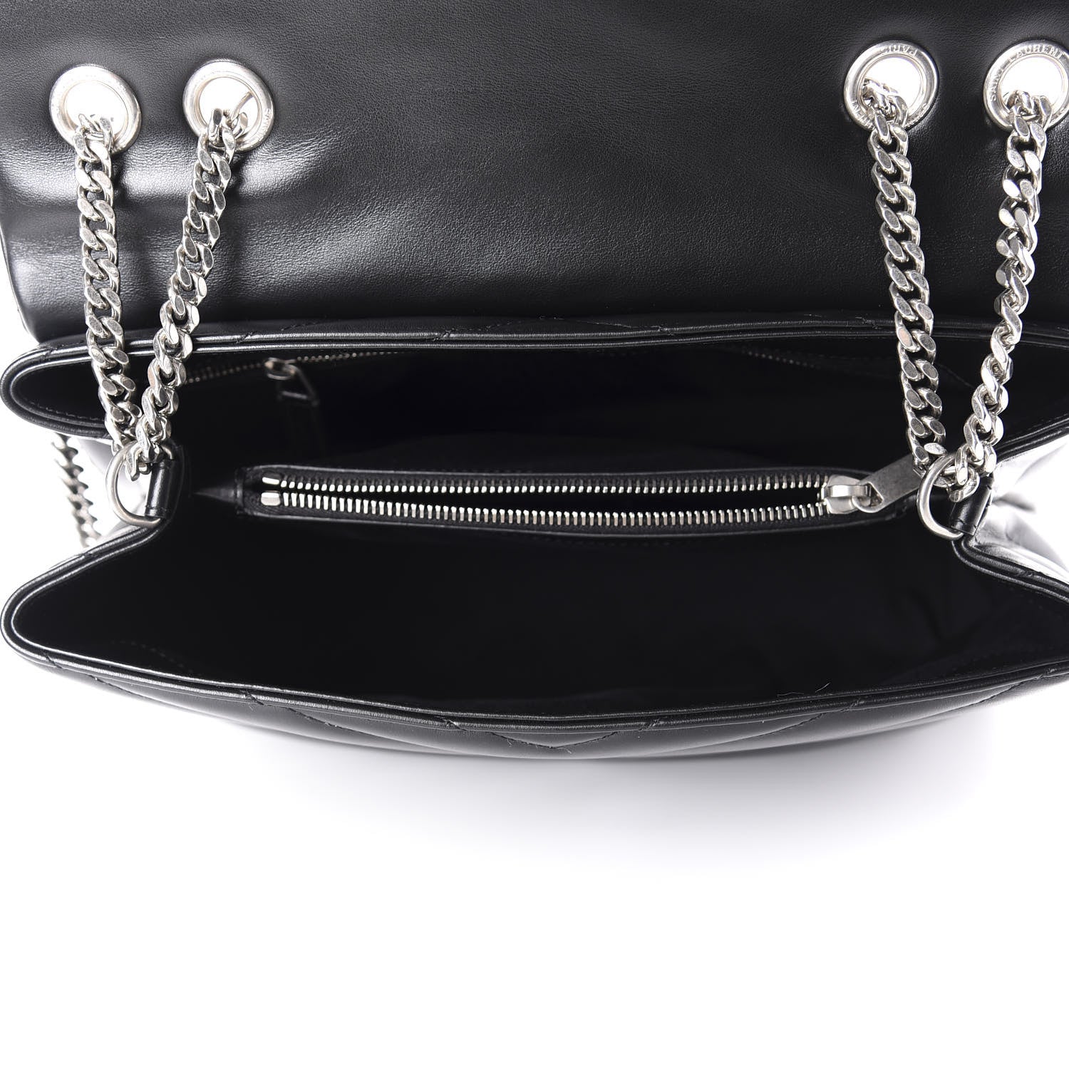 Saint Laurent Calfskin Y Quilted Monogram Medium Loulou Chain Satchel Black 5 of 11