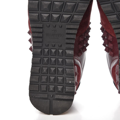 Valentino Garavani Calfskin Suede Rockstud Sneakers 36.5 Rubin 9 of 14