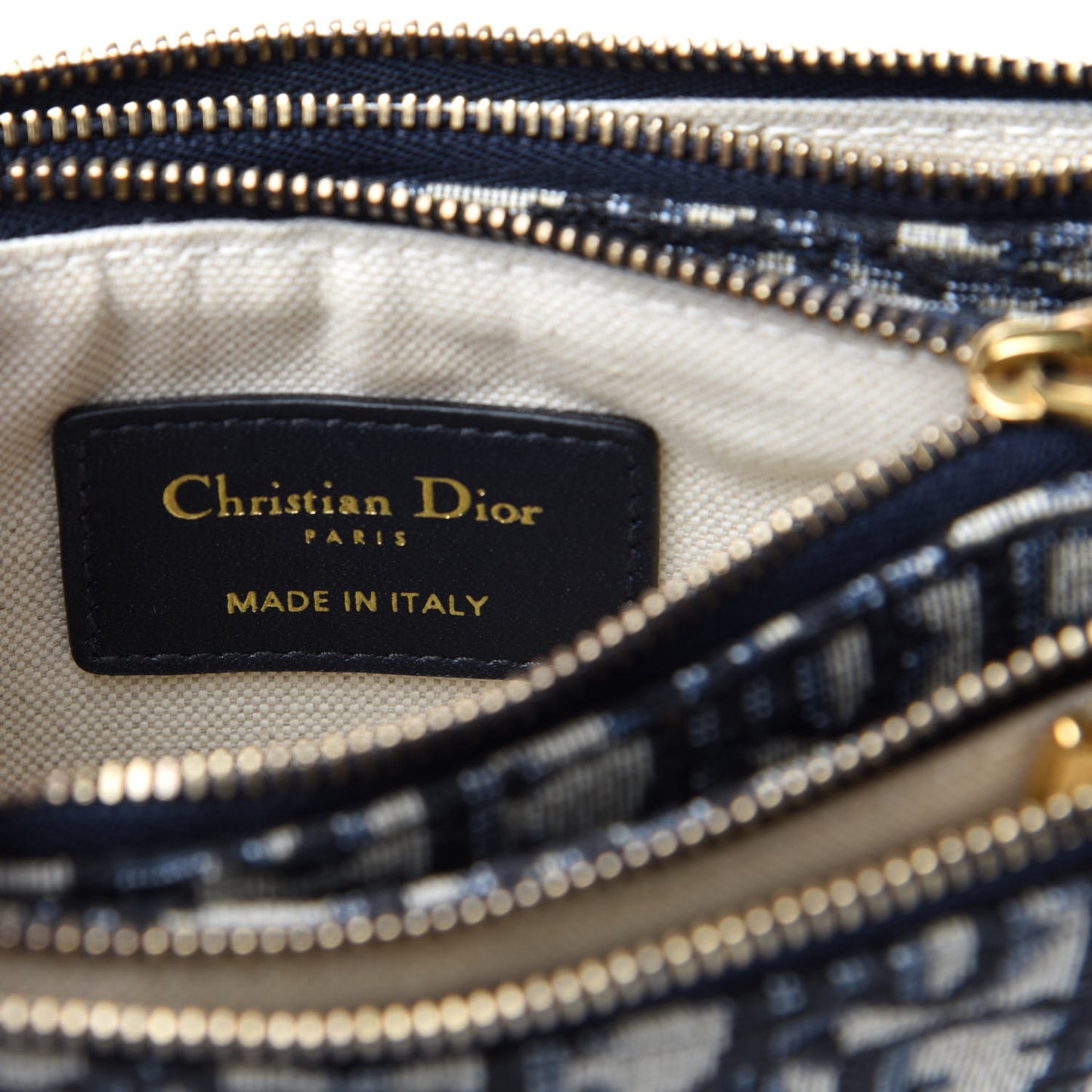 Oblique Saddle Pouch With Strap Navy Blue