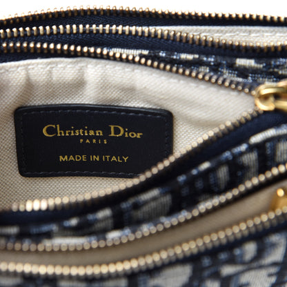 Christian Dior Oblique Saddle Pouch With Strap Navy Blue 6 of 9