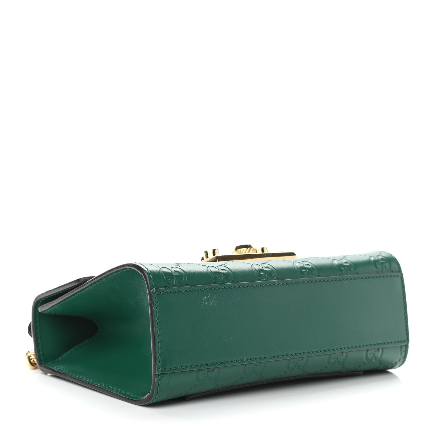 Gucci Guccissima Small Padlock Shoulder Bag Emerald 4 of 12