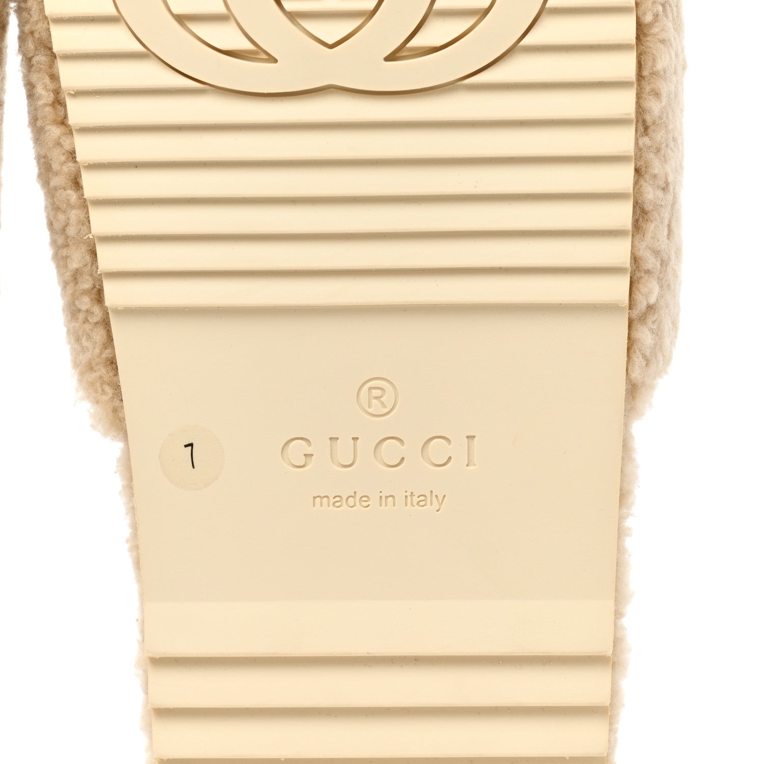 Gucci X THE NORTH FACE Shearling Wool Mens Slide Sandals 7 Butterscotch 6 of 8