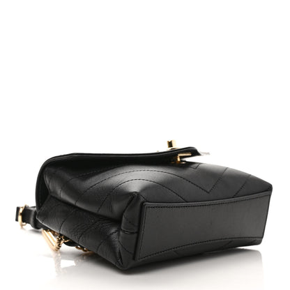 Chanel Calfskin Chevron Stitched Coco Waist Bag Black 4 of 9