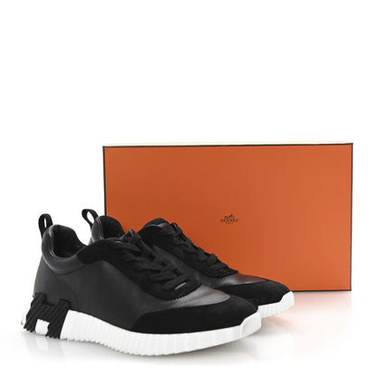 Hermes Goatskin Suede Goatskin Mens Bouncing Sneakers 43.5 Black 10 of 10