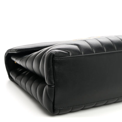 Saint Laurent Calfskin Y Quilted Monogram Medium Loulou Chain Satchel Black 9 of 10