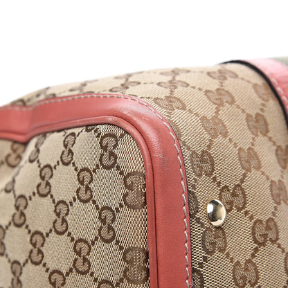 Gucci Monogram Medium Vintage Web Boston Pink 10 of 16