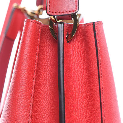 MCM Grained Calfskin Medium Milla Hobo Ruby Red 9 of 24