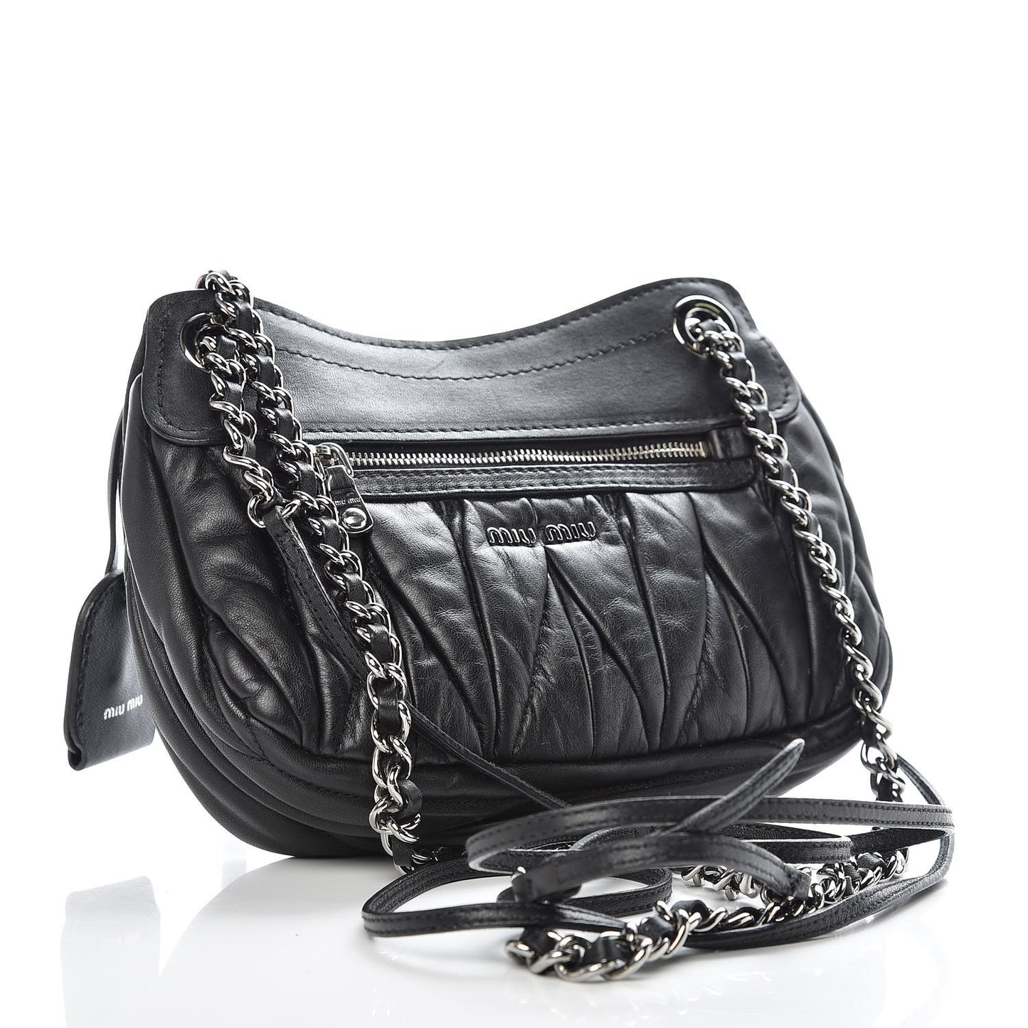 Nappa Matelasse Chain Crossbody Black