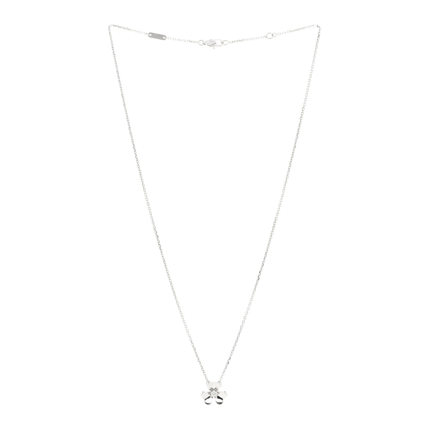 18K White Gold Diamond Mini Frivole Pendant Necklace
