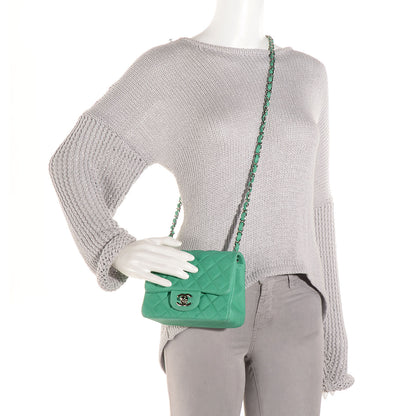 Chanel Iridescent Caviar Quilted Mini Square Flap Green 2 of 8
