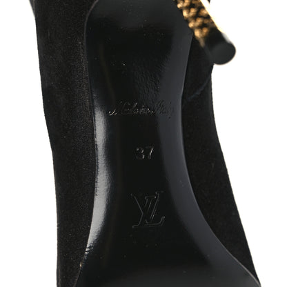 Louis Vuitton Calfskin Suede Monogram Ultimate Ankle Boots 37 Black 7 of 8