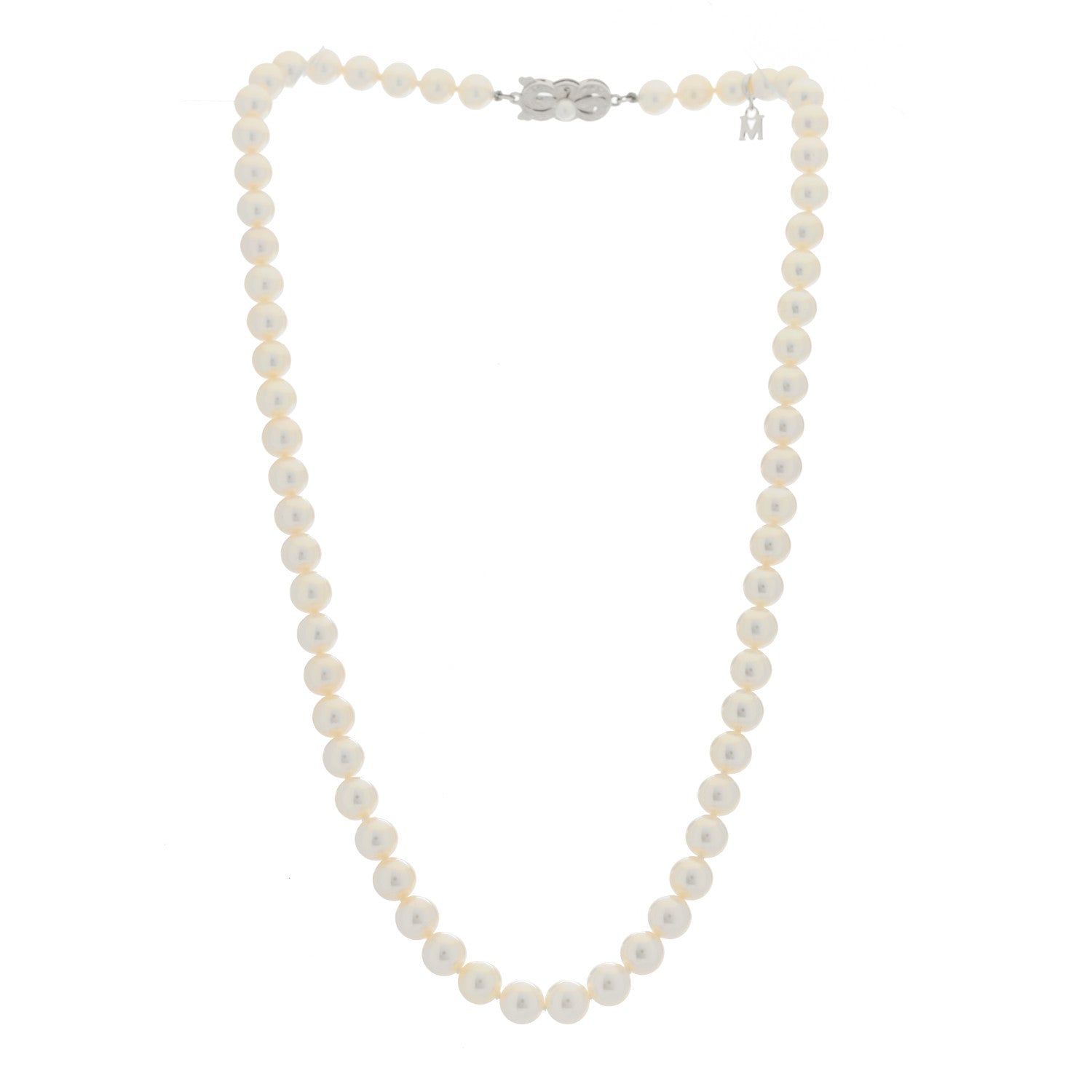 Mikimoto 18K White Gold Akoya Cultured Pearl 6.5-7mm Strand Necklace 18" 3 of 4