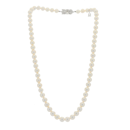 Mikimoto 18K White Gold Akoya Cultured Pearl 6.5-7mm Strand Necklace 18" 3 of 4