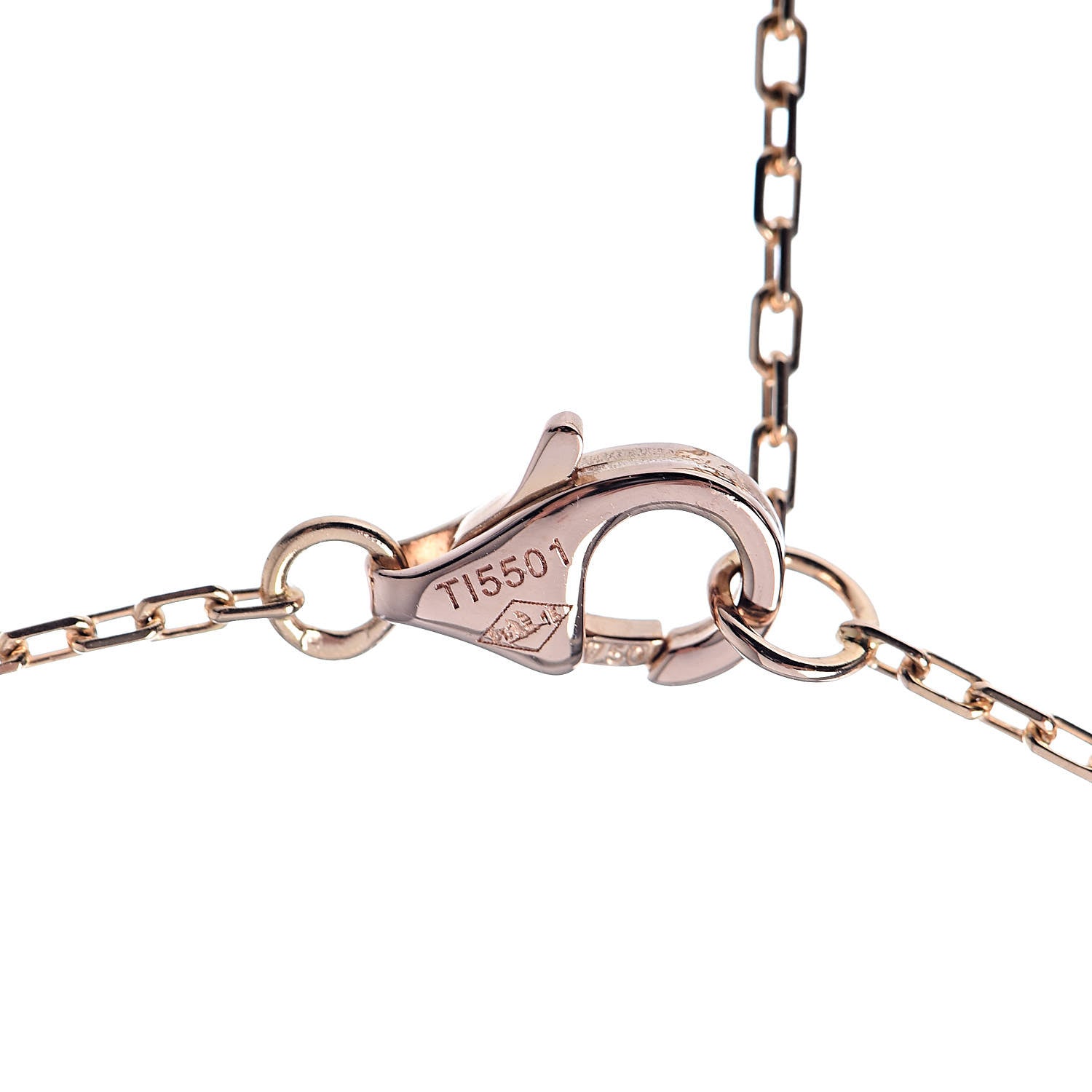 Cartier 18K Pink Gold Diamond Logo Paved Pendant Necklace 6 of 6