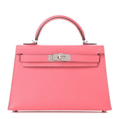 Hermes Chevre Mysore Mini Kelly Sellier 20 Rose Lipstick 1 of 11
