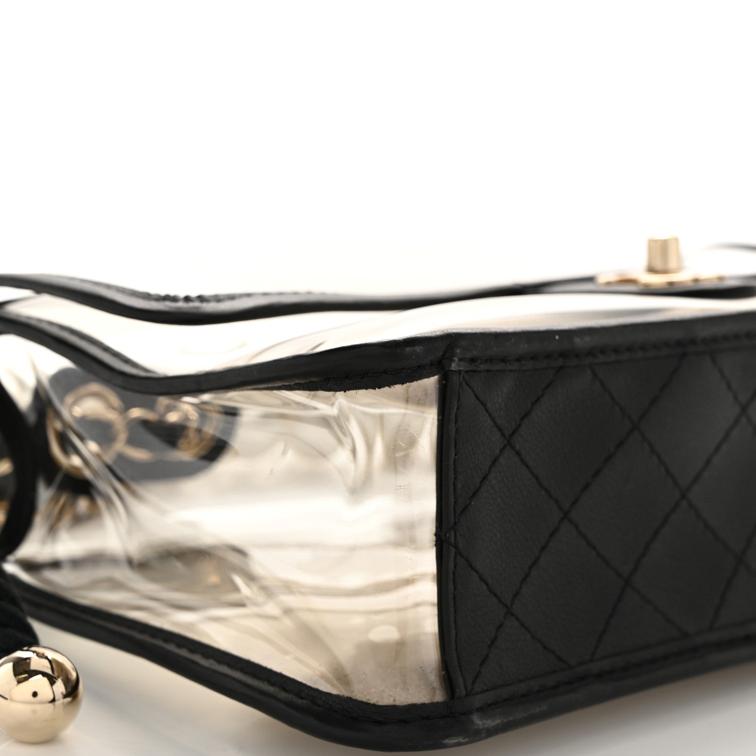 Chanel Lambskin PVC Sand By The Sea Flap With Pearl Strap Black 8 of 9