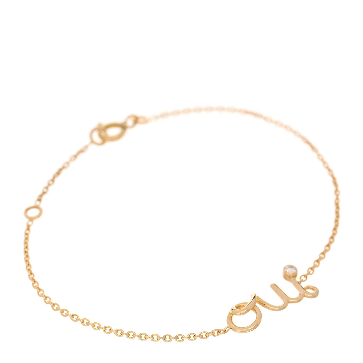 Christian Dior 18K Yellow Gold Diamond Oui Bracelet 1 of 4