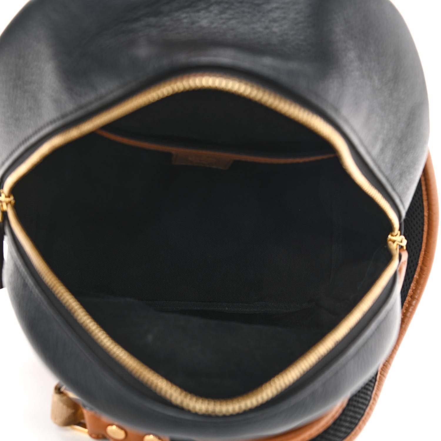 MCM Visetos Calfskin Medium Geonautic Backpack Black Cognac 5 of 13