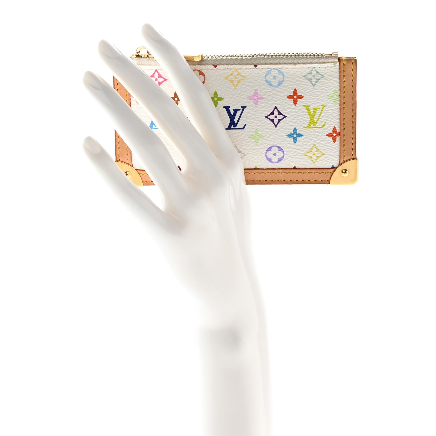 Monogram Multicolor Key Pouch White