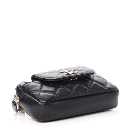 Chanel Lambskin Quilted Waist Bag With Pouch Black 5 of 12