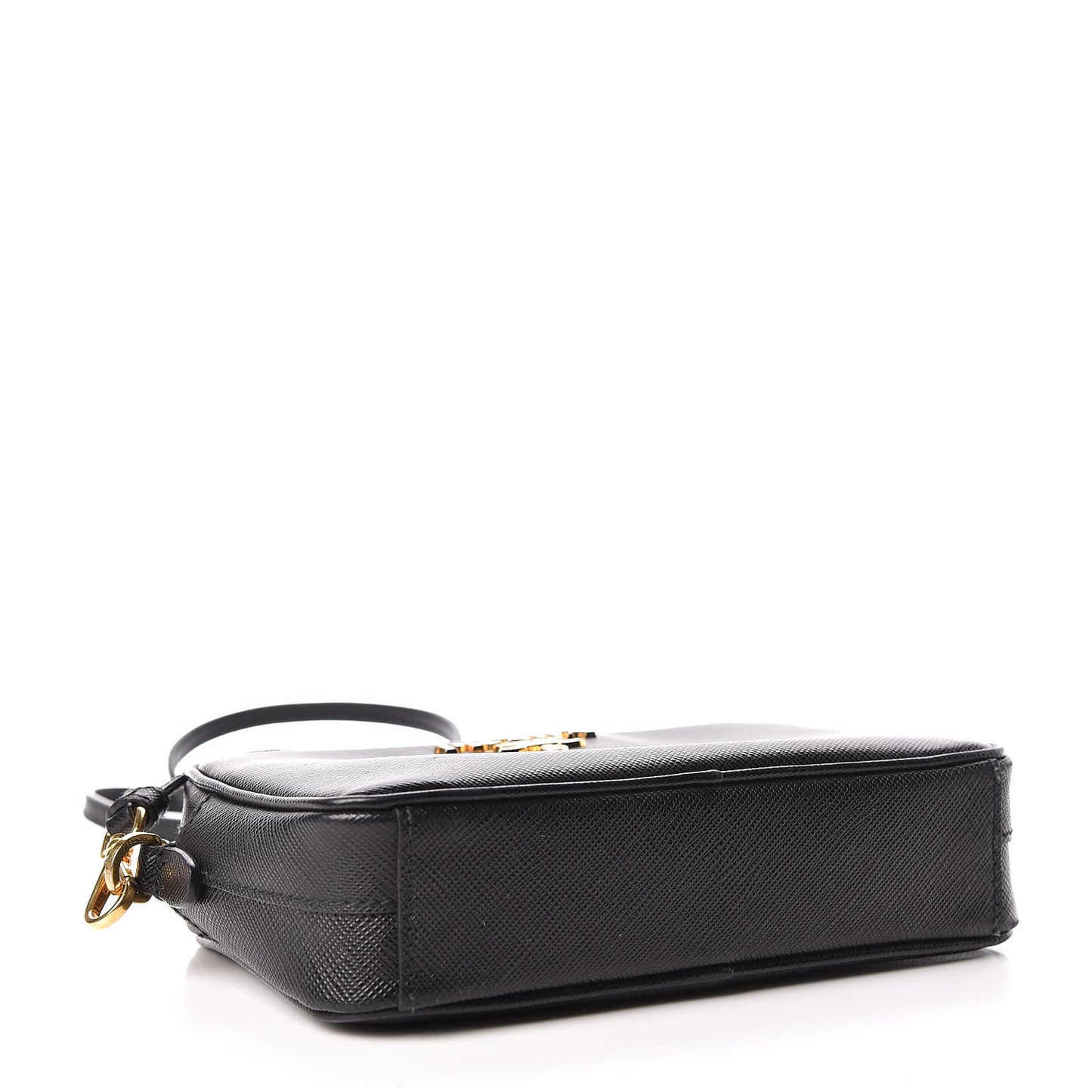 Saffiano Lux Small Camera Crossbody Bag Black