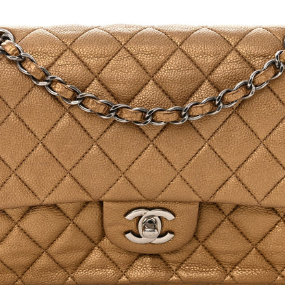 Chanel Metallic Caviar Quilted Medium Double Flap Copper 8 of 13