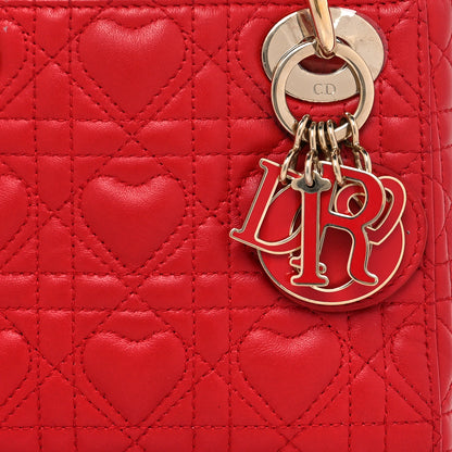 Christian Dior Calfskin Cannage Dioramour Mini Lady Dior Bag Bright Red 6 of 12