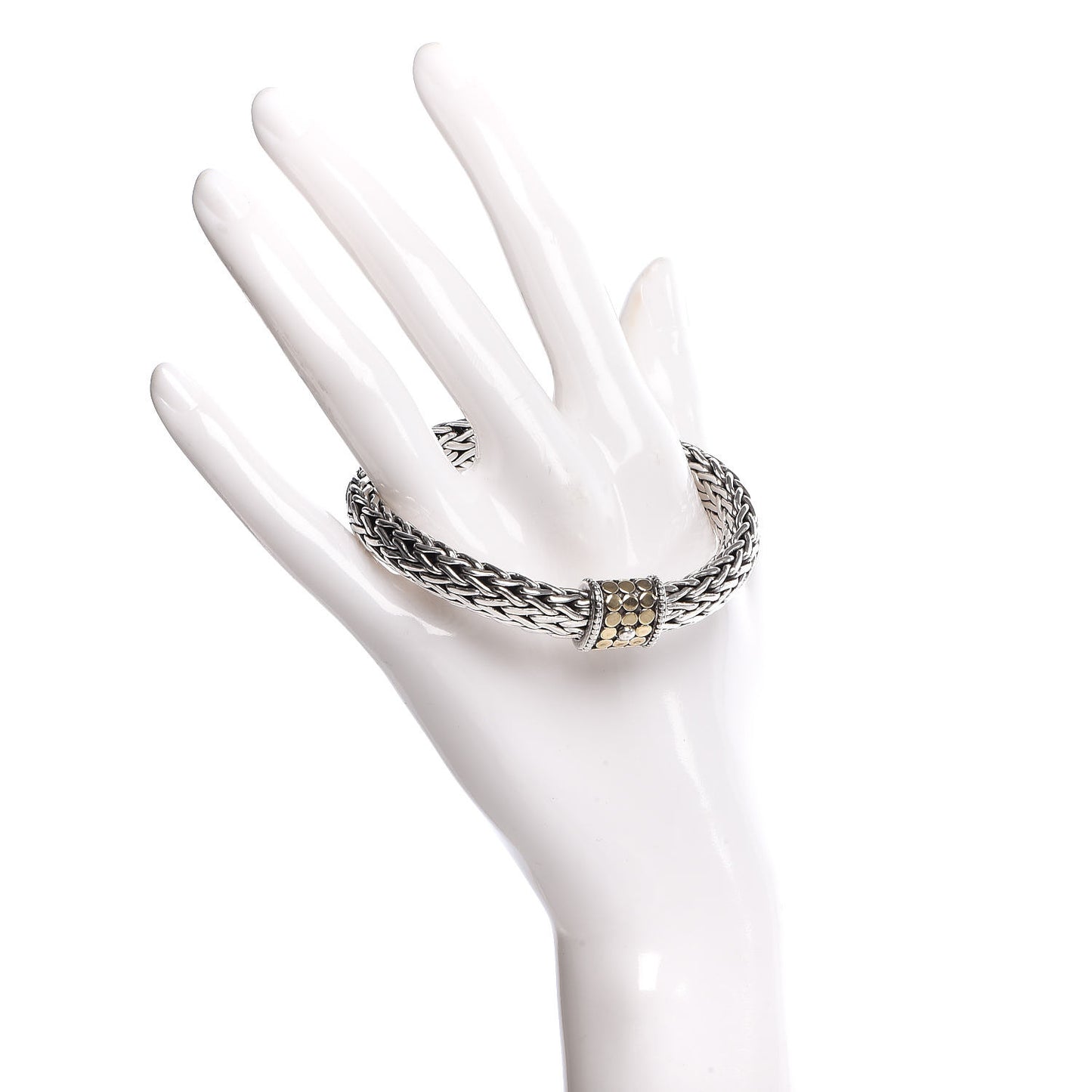 Sterling Silver 18K Yellow Gold 10.5mm Classic Chain Dot Bracelet