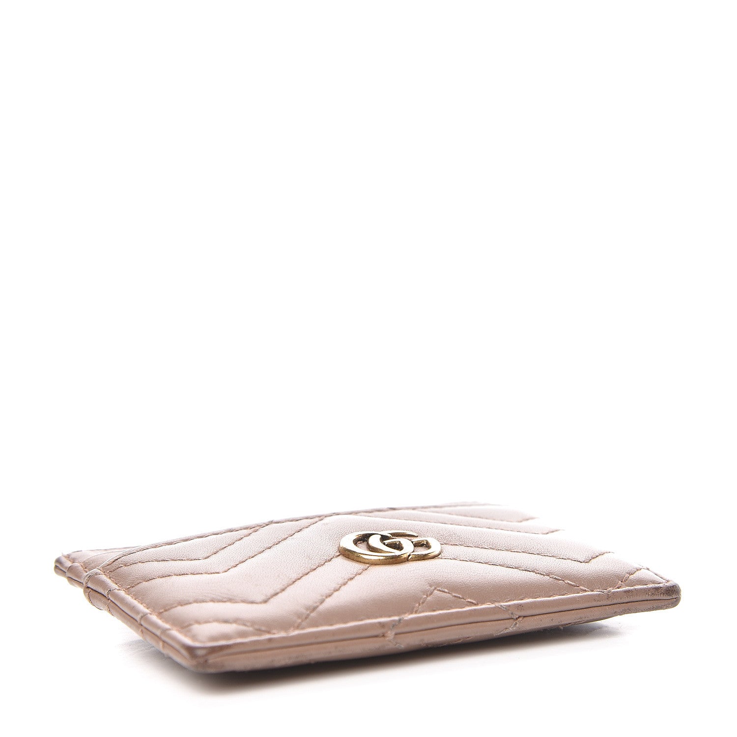 Gucci Calfskin Matelasse GG Marmont Card Holder Porcelain Rose 4 of 12