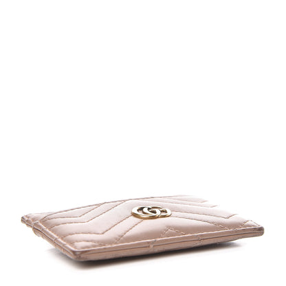 Gucci Calfskin Matelasse GG Marmont Card Holder Porcelain Rose 4 of 12