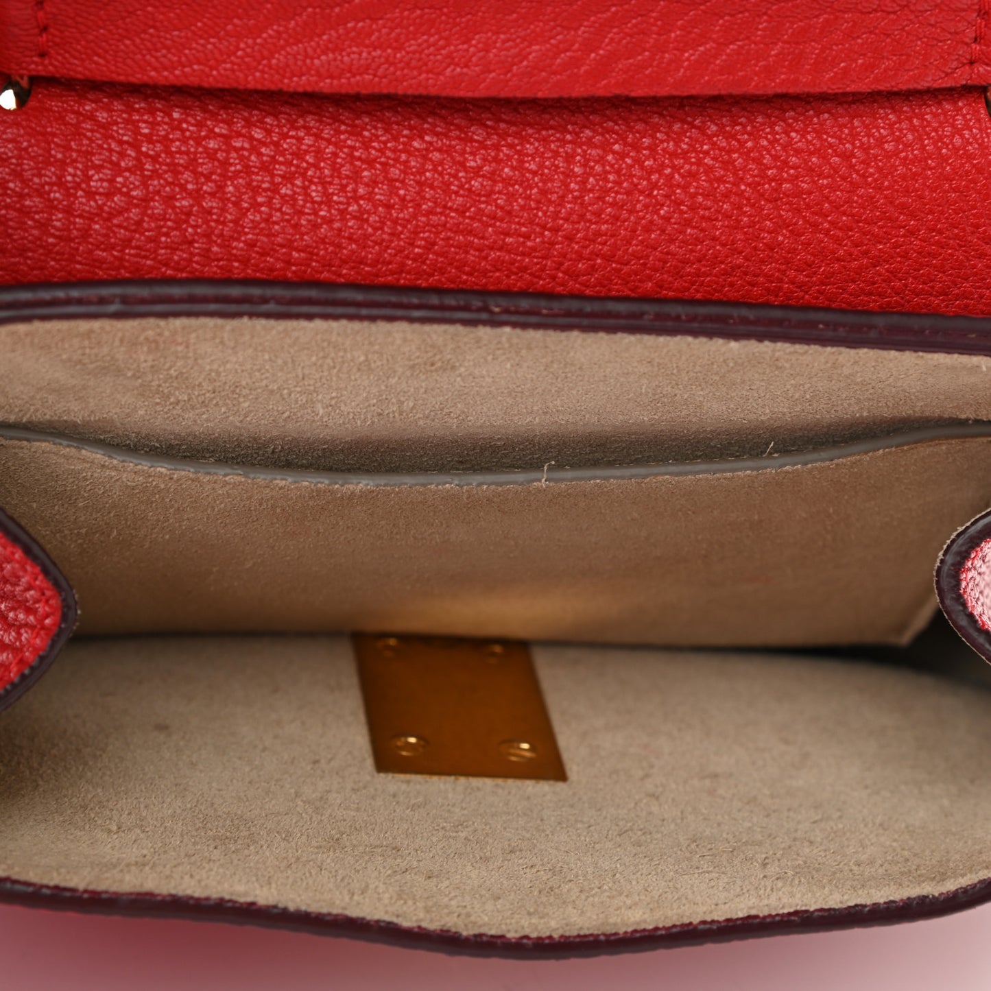 Grained Lambskin Mini Drew Shoulder Bag Plaid Red
