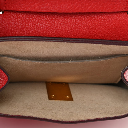 Chloe Grained Lambskin Mini Drew Shoulder Bag Plaid Red 5 of 12