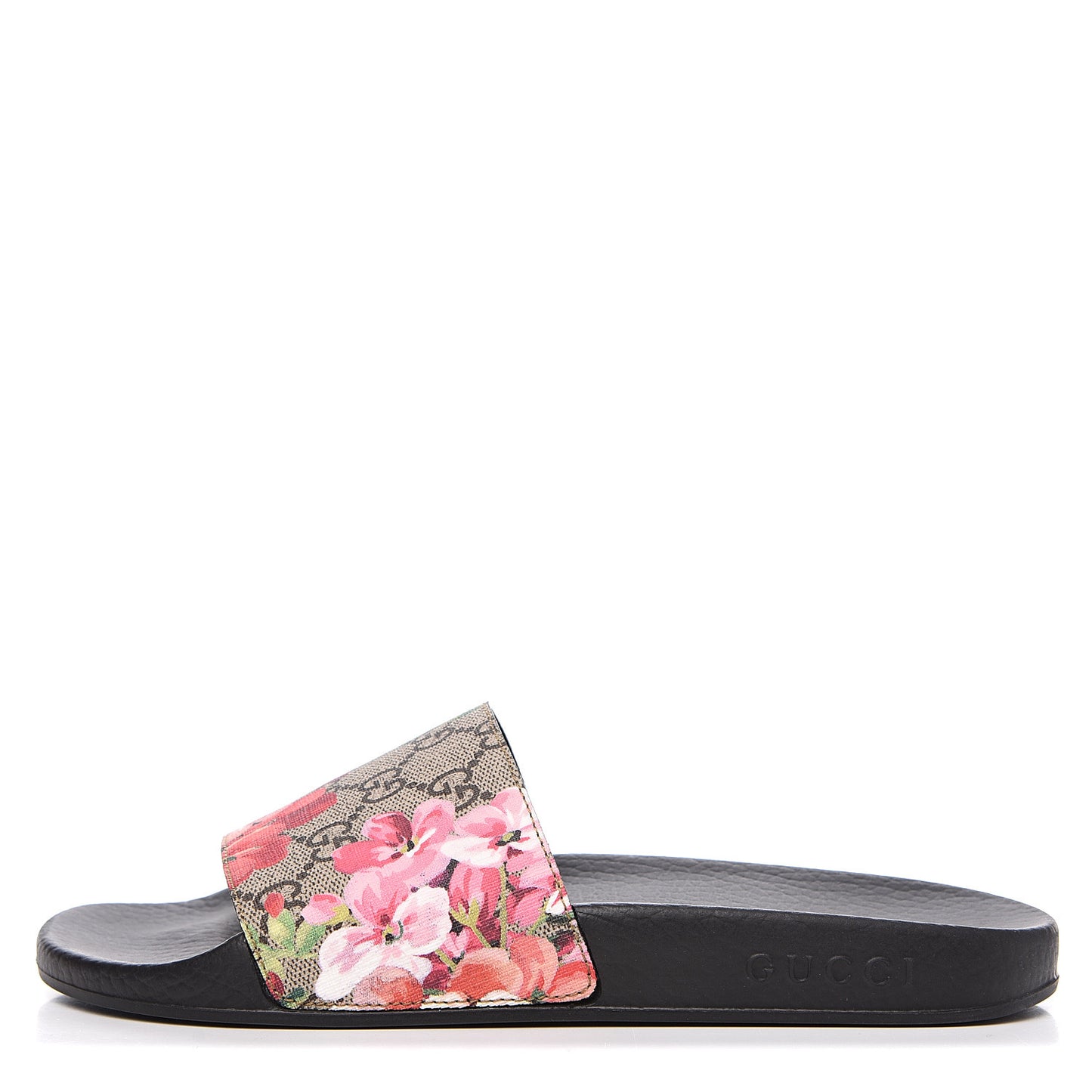 GG Supreme Monogram Blooms Slide Sandals 38 Beige Multicolor