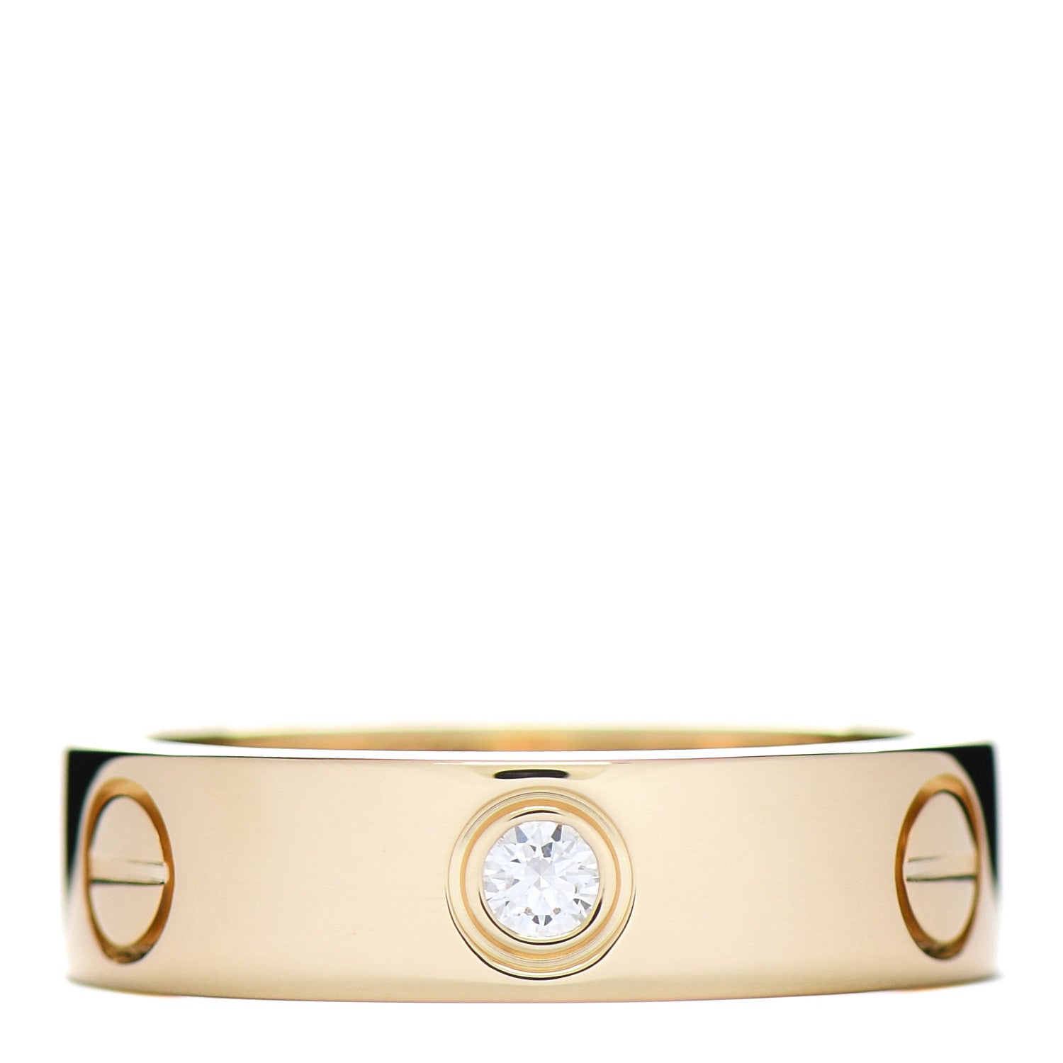 Cartier 18K Yellow Gold 3 Diamond 5.5mm LOVE Ring 55 7.25 1 of 5