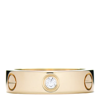 Cartier 18K Yellow Gold 3 Diamond 5.5mm LOVE Ring 55 7.25 1 of 5