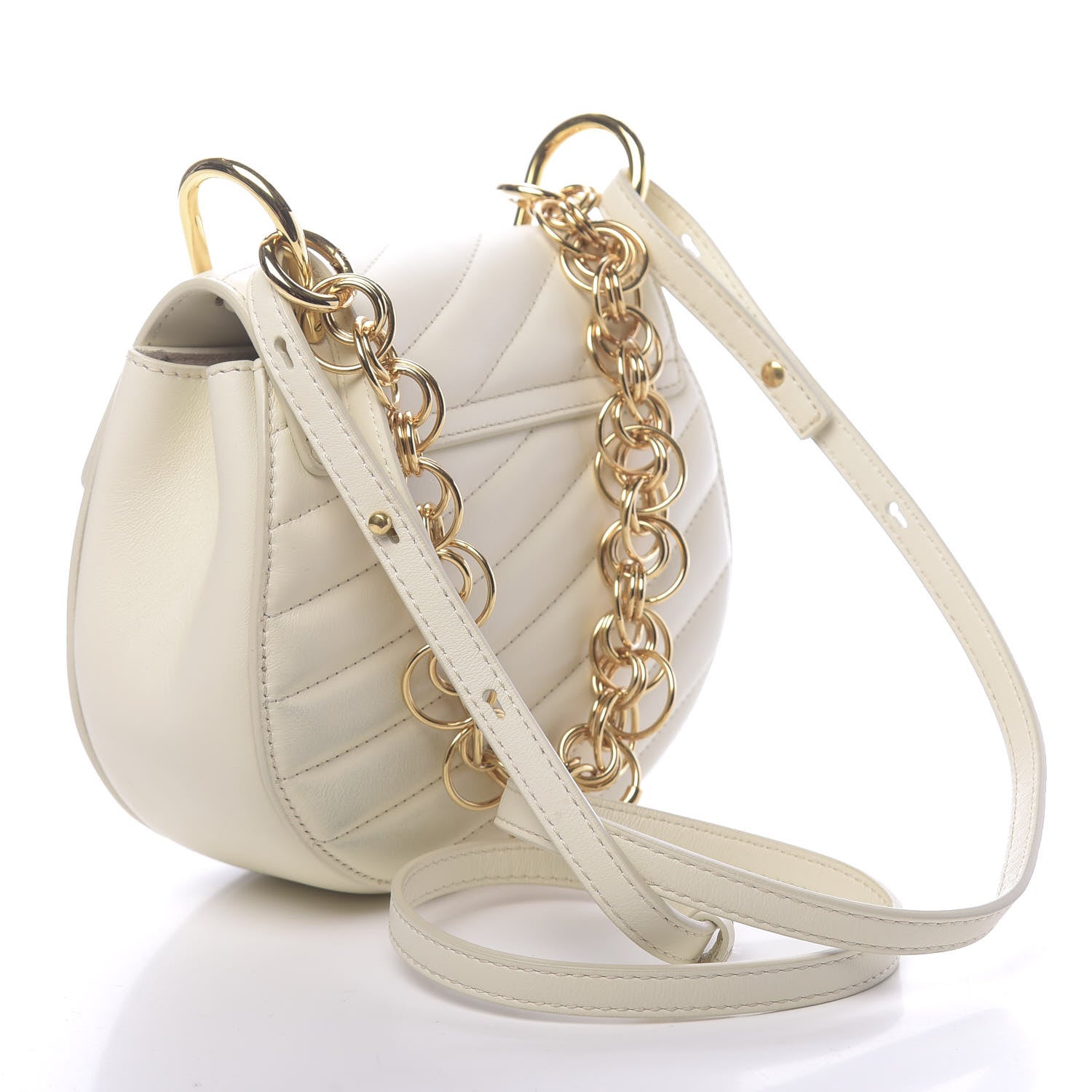 Chloe Calfskin Quilted Mini Drew Bijou Shoulder Bag Natural White 3 of 10