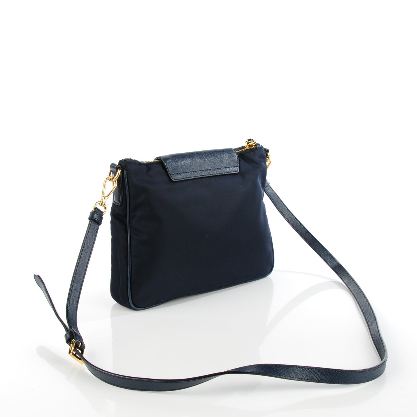 Tessuto Nylon Saffiano Crossbody Bag Blue