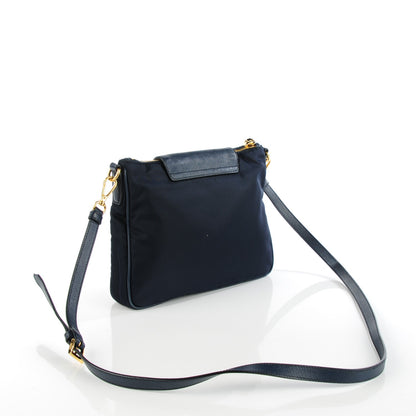 Prada Tessuto Nylon Saffiano Crossbody Bag Blue 3 of 9