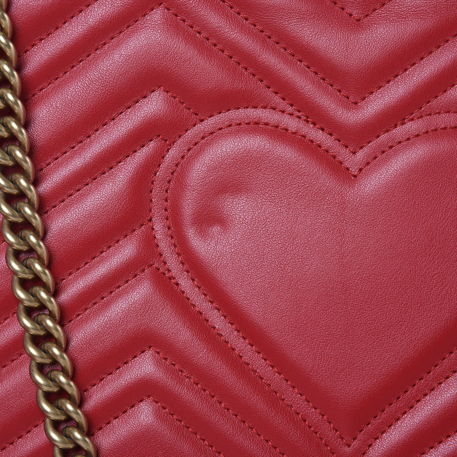 Gucci Calfskin Matelasse Large GG Marmont Shoulder Bag Hibiscus Red 11 of 11