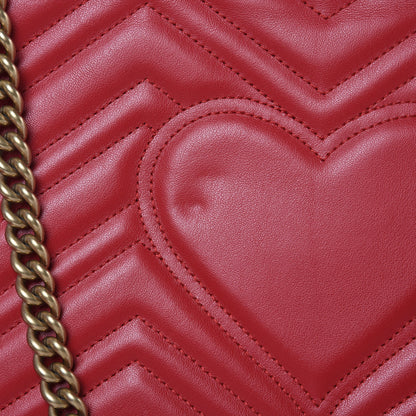 Gucci Calfskin Matelasse Large GG Marmont Shoulder Bag Hibiscus Red 11 of 11